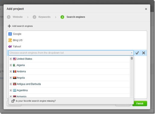 webmeup search engines step 4