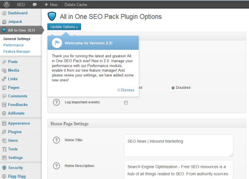 All-In-One SEO Pack Version 2 UI