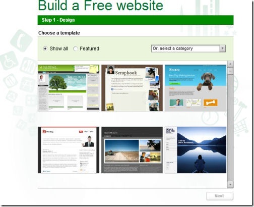 website builder step 1