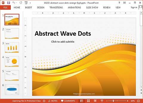 Abstract wave dots orange PowerPoint template