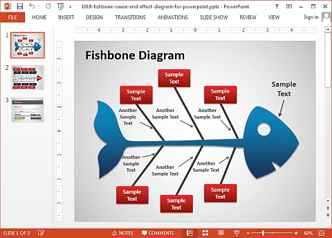 Fishbone diagram template for powerPoint