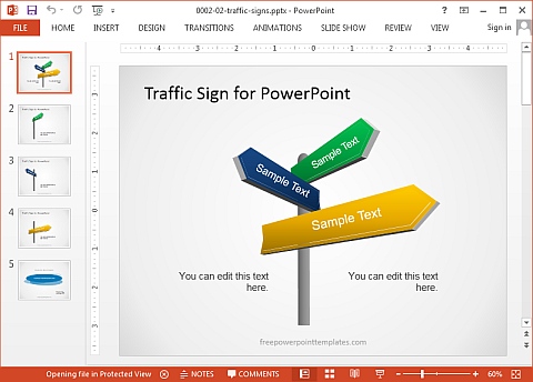 Traffic sign PowerPoint template