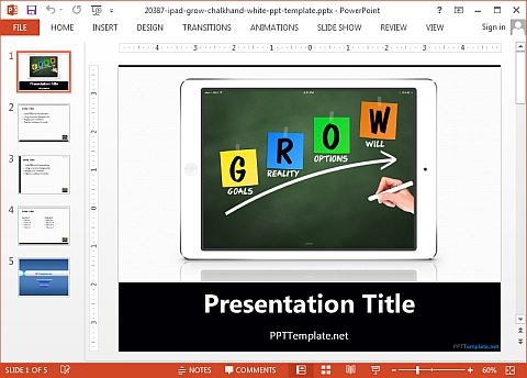 iPad grow chalkhand ppt template